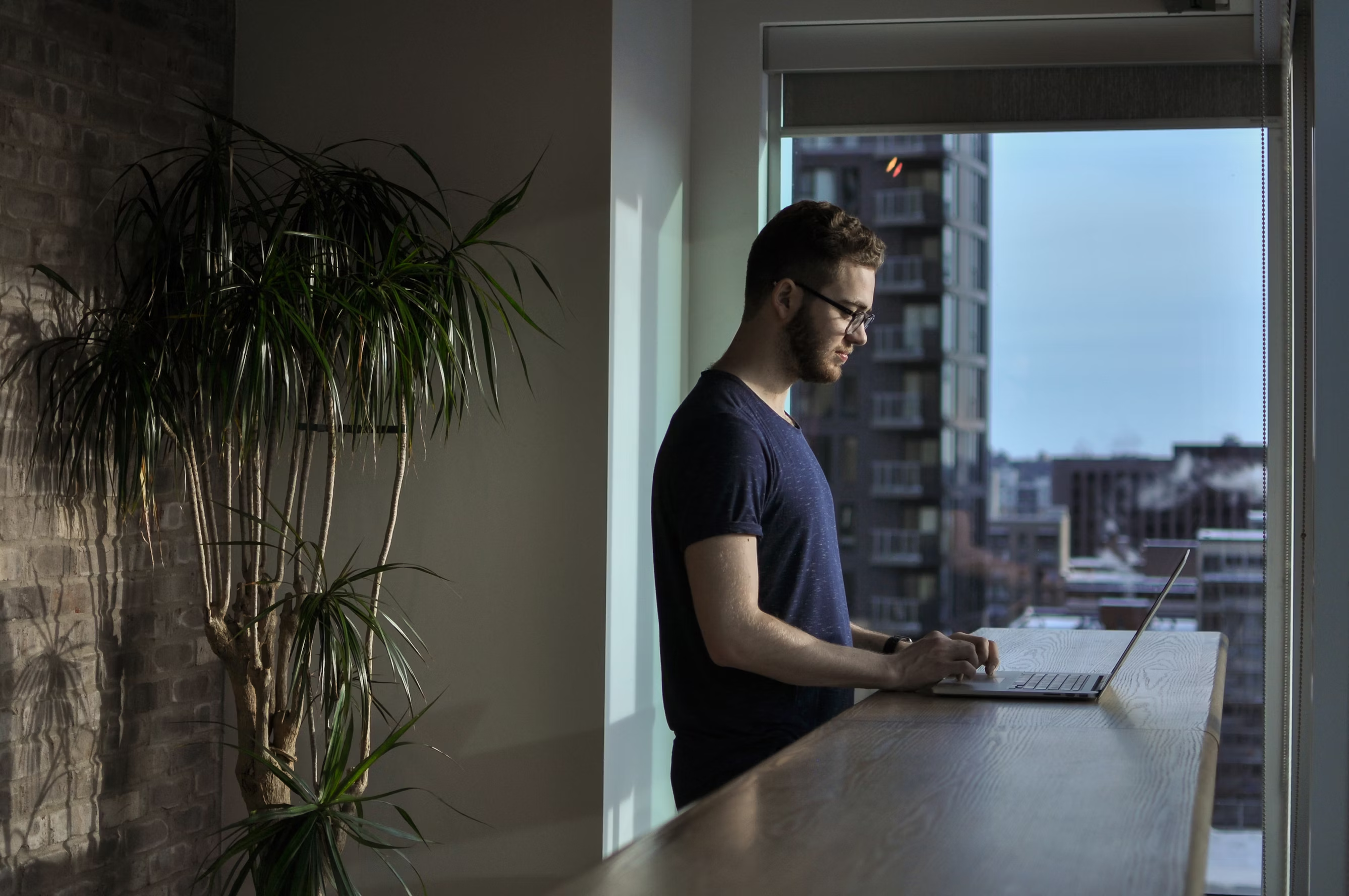 Person working on laptop
